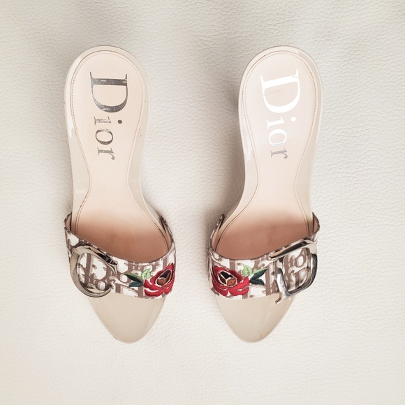 DIOR - Floral Embroidered Trotter Satchel & Clogs - Picture 8 of 16